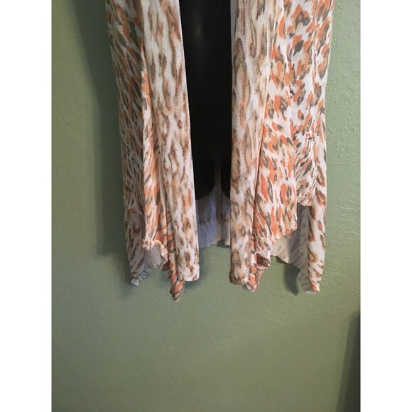 Alberto Makali Asymmetrical Open Animal Print Cardigan Short Sleeve  Size L. - Picture 3 of 6